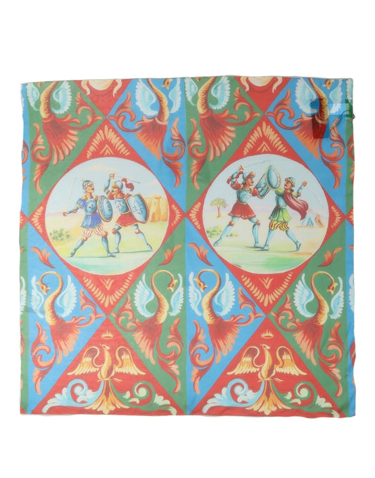 Dolce & Gabbana Foulard in Seta con Stampa Ritratto 90 × 90 cm