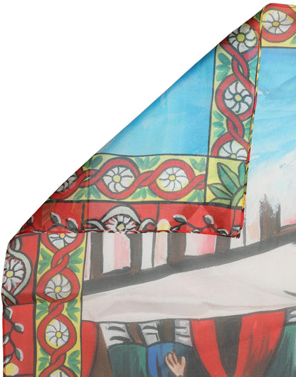Dolce & Gabbana Stola Multicolore in Seta 190 × 120 cm