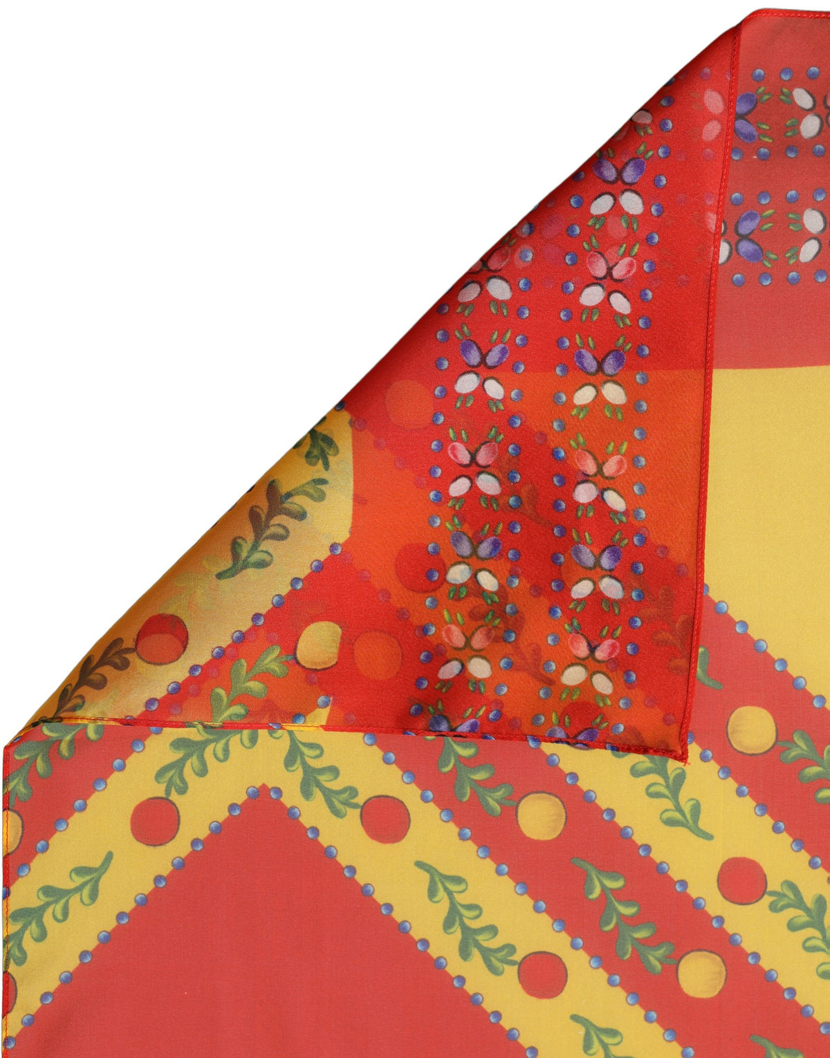 Dolce & Gabbana Foulard Multicolore in Seta con Stampa Geometrica