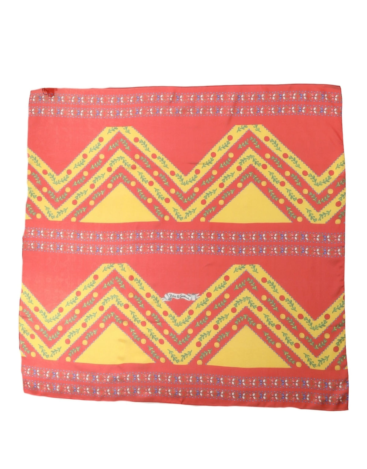 Dolce & Gabbana Foulard Multicolore in Seta con Stampa Geometrica