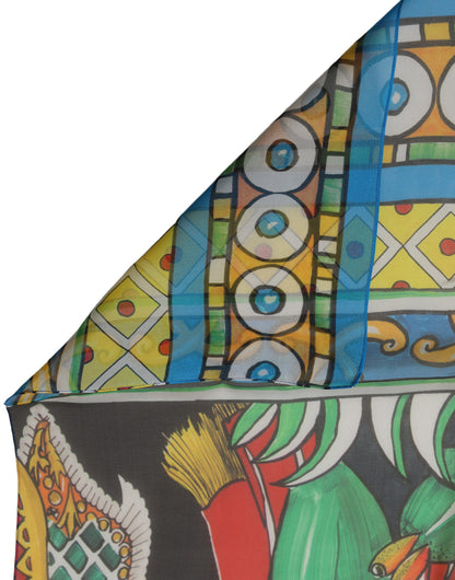 Dolce & Gabbana Stola Multicolore in Seta 180 × 120 cm