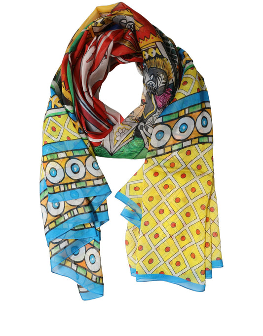 Dolce & Gabbana Stola Multicolore in Seta 180 × 120 cm