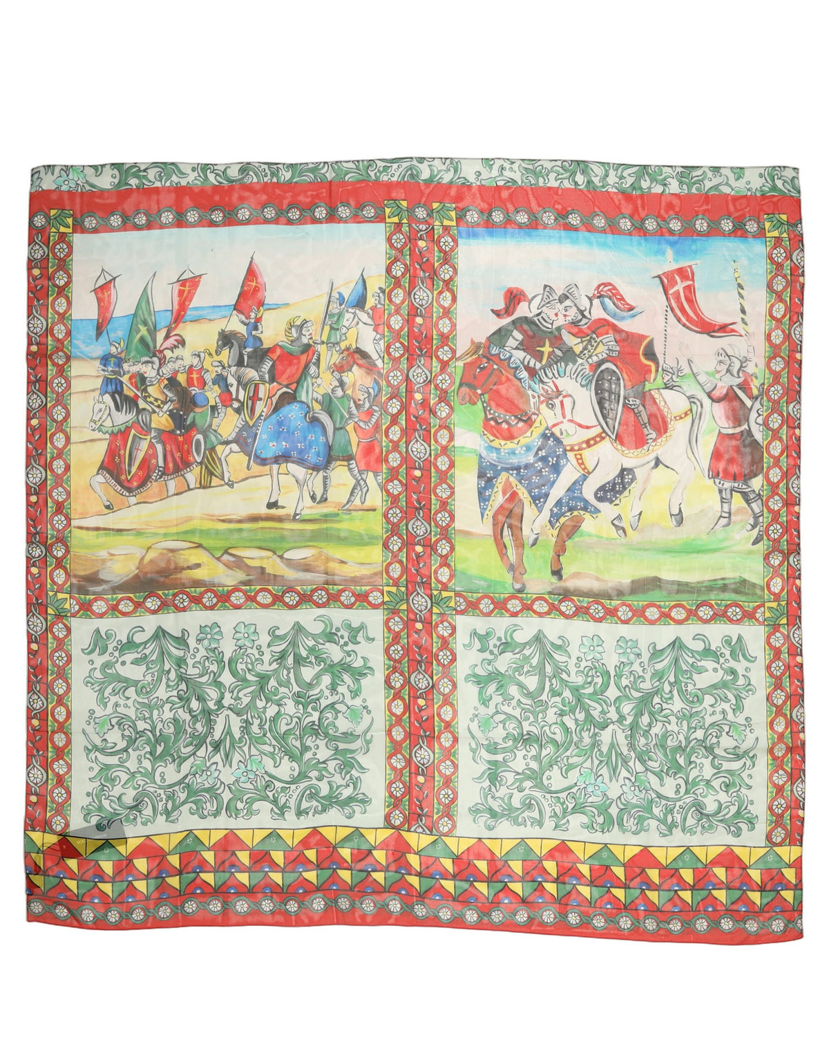 Dolce & Gabbana Foulard Multicolore in Seta 125 × 120 cm