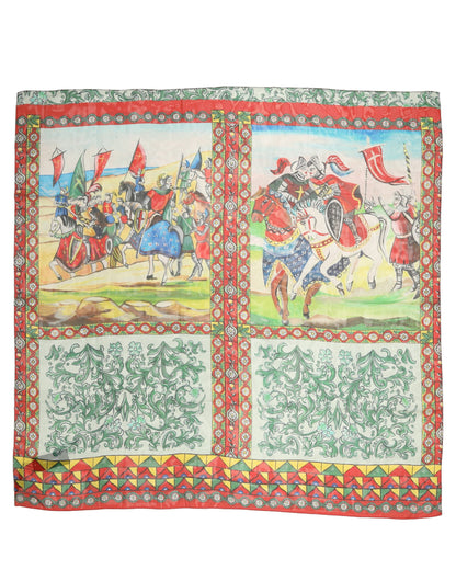 Dolce & Gabbana Foulard Multicolore in Seta 125 × 120 cm