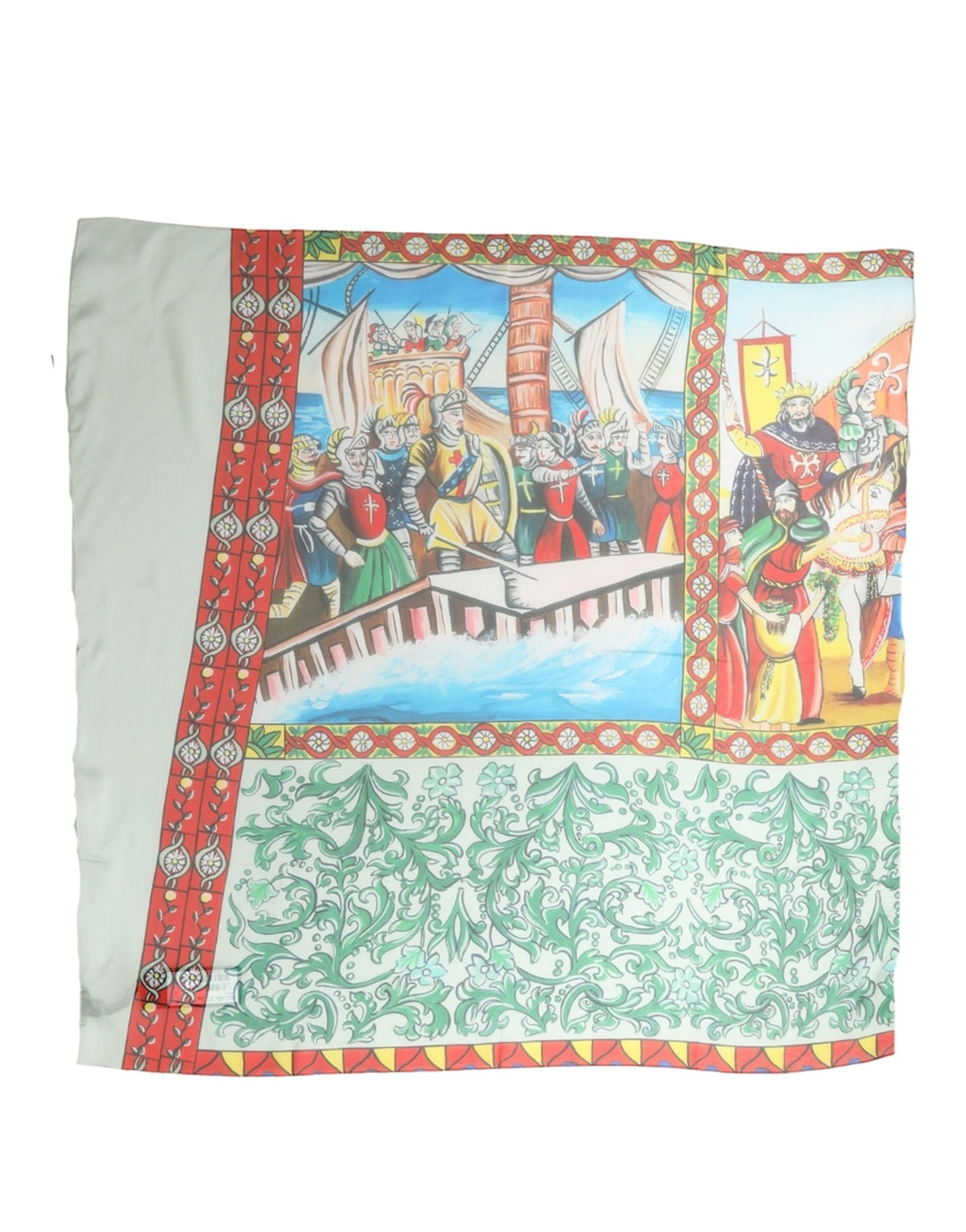 Dolce & Gabbana Foulard in Seta con Stampa Ritratto 90 × 90 cm