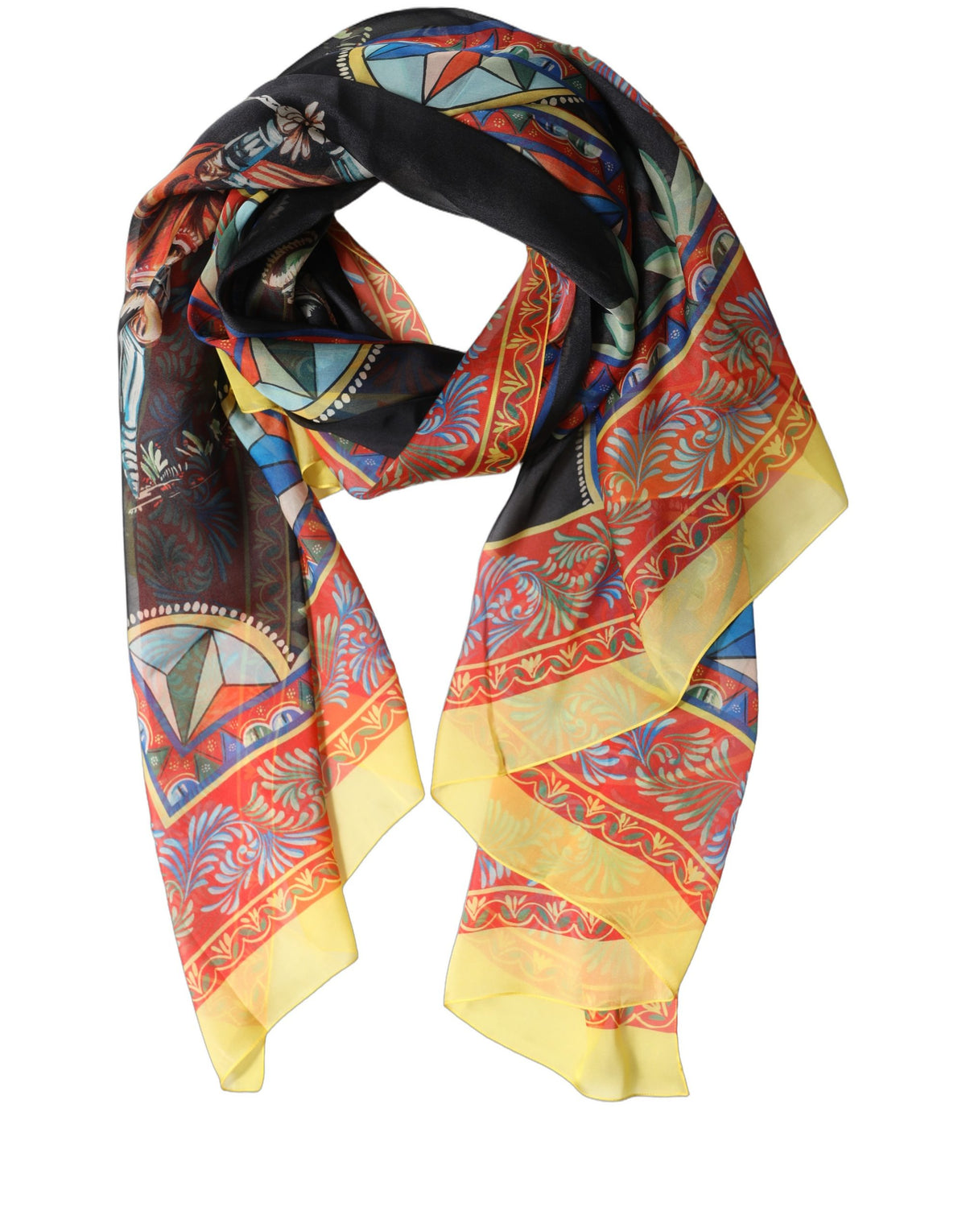 Dolce & Gabbana Stola Multicolore in Seta 170 × 120 cm