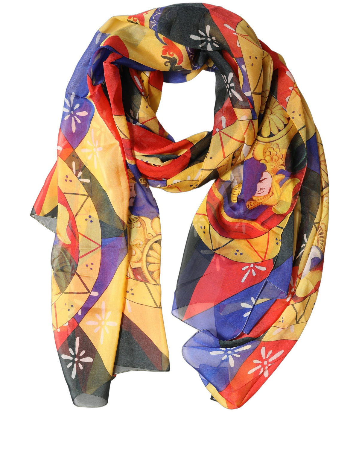 Dolce & Gabbana Stola Multicolore in Seta 200 × 120 cm