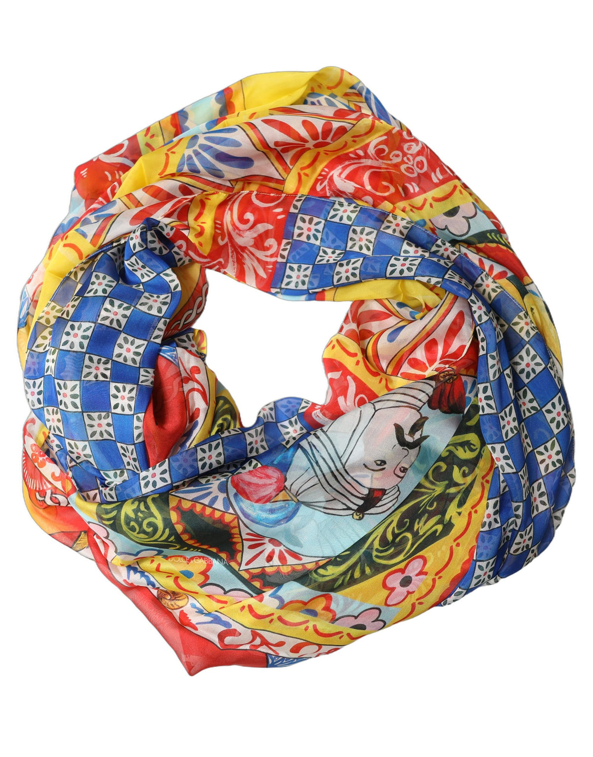 Dolce & Gabbana Stola Carretto in Seta 200 × 120 cm