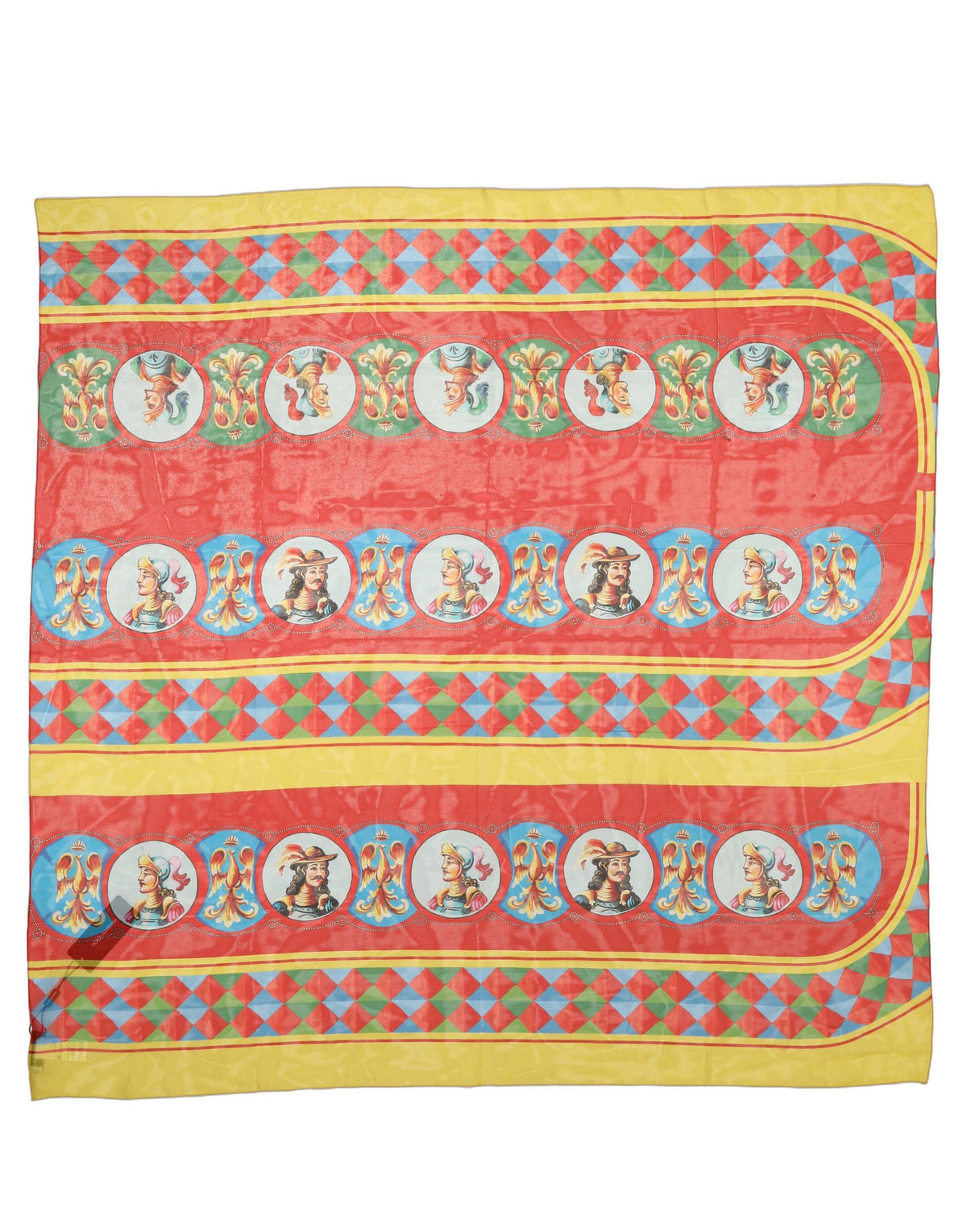 Dolce & Gabbana Foulard Carretto in Seta con Pupo Cavaliere
