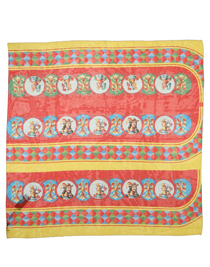 Dolce & Gabbana Foulard Carretto in Seta con Pupo Cavaliere