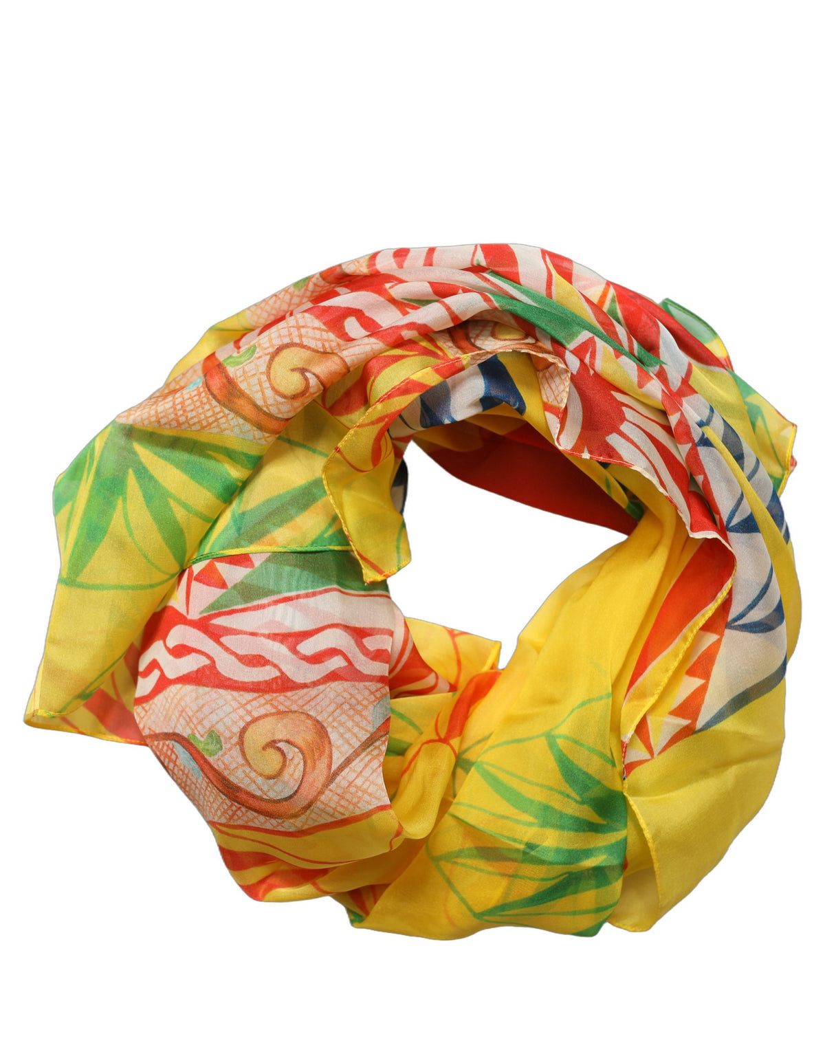 Dolce & Gabbana Mehrfarbiges Seidenfoulard mit geometrischem Print