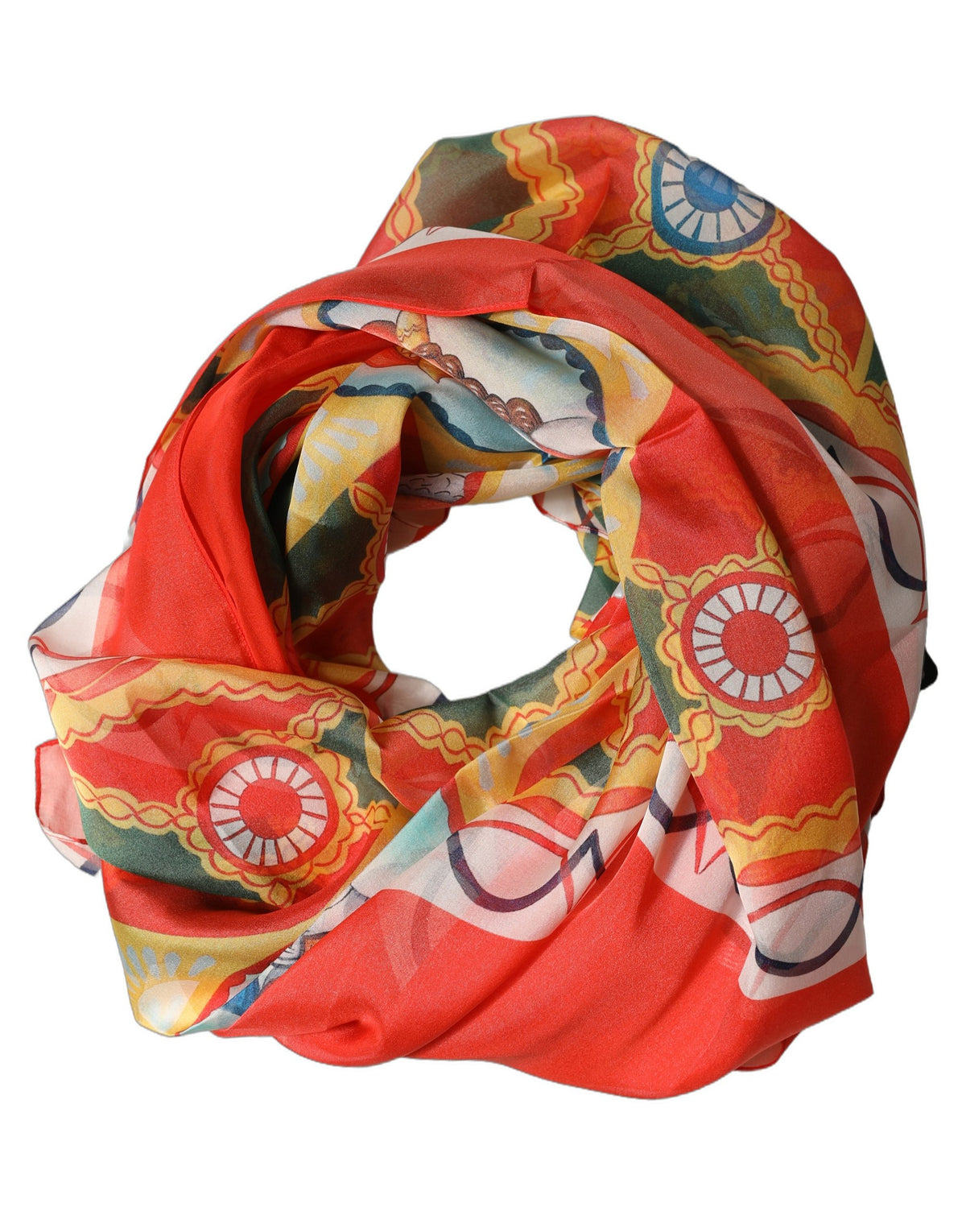 Dolce & Gabbana Foulard Multicolore in Seta 120 × 120 cm