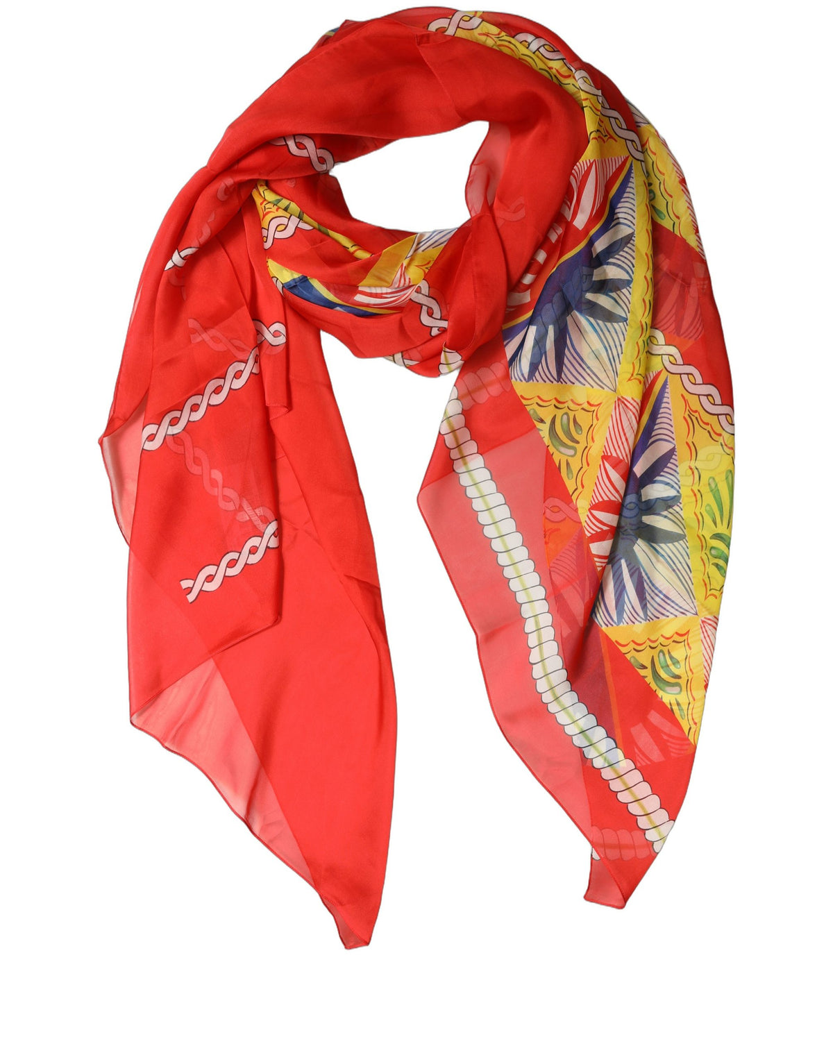 Dolce & Gabbana Stola Multicolore in Seta 210 × 120 cm