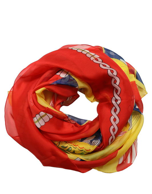 Dolce & Gabbana Mehrfarbiges Seidenfoulard 130 × 120 cm