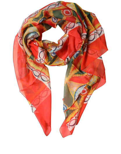 Dolce & Gabbana Stola Multicolore in Seta 200 × 120 cm