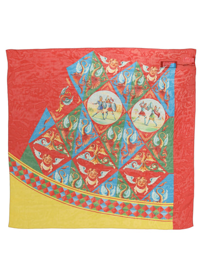 Dolce & Gabbana Foulard Multicolore in Seta 125 × 120 cm