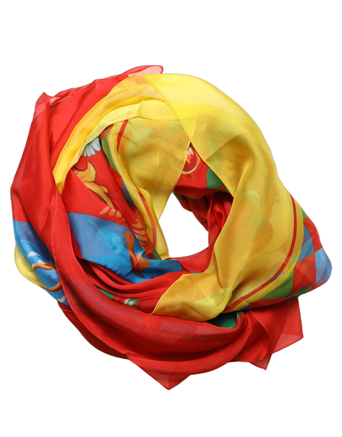 Dolce & Gabbana Foulard Multicolore in Seta 125 × 120 cm