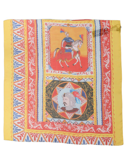 Dolce & Gabbana Foulard Multicolore in Seta con Stampa Ritratto
