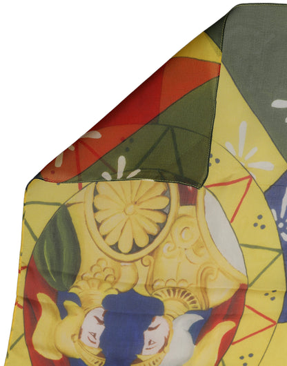 Dolce & Gabbana Stola Multicolore in Seta 200 × 120 cm