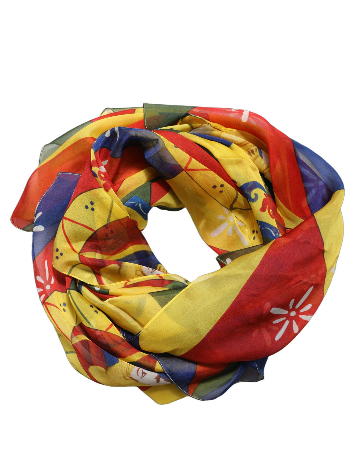 Dolce & Gabbana Foulard Multicolore in Seta 120 × 120 cm