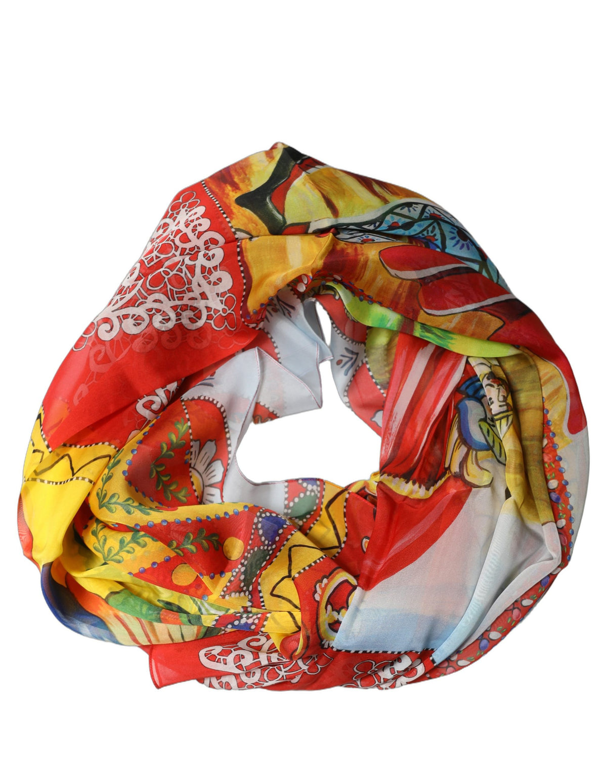 Dolce & Gabbana Foulard Multicolore in Seta 120 × 120 cm