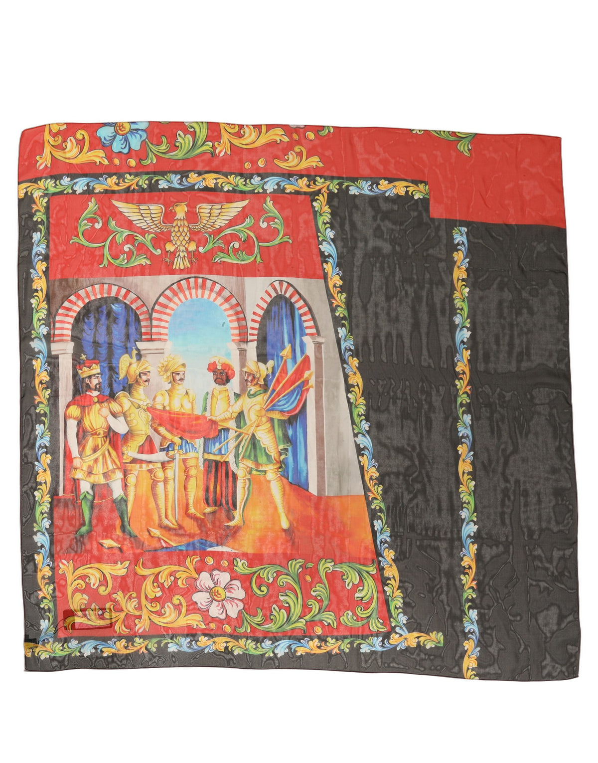 Dolce & Gabbana Foulard in Seta con Stampa Ritratto 120 × 120 cm