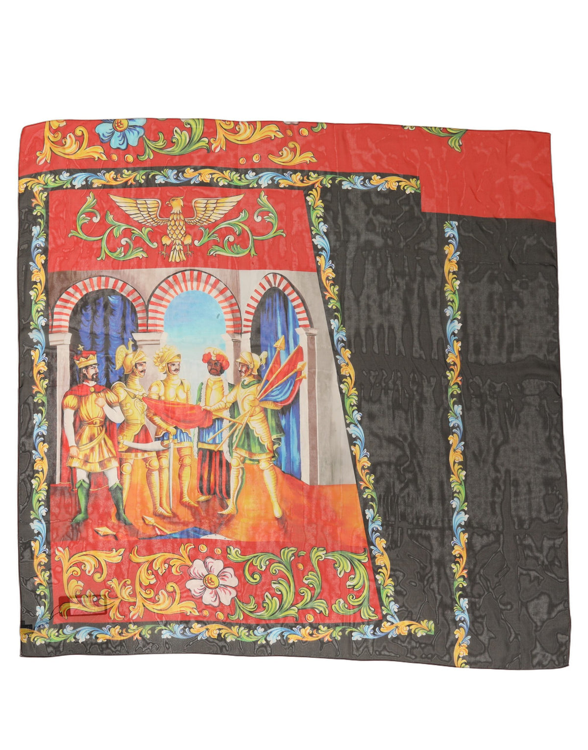 Dolce & Gabbana Foulard in Seta con Stampa Ritratto 120 × 120 cm