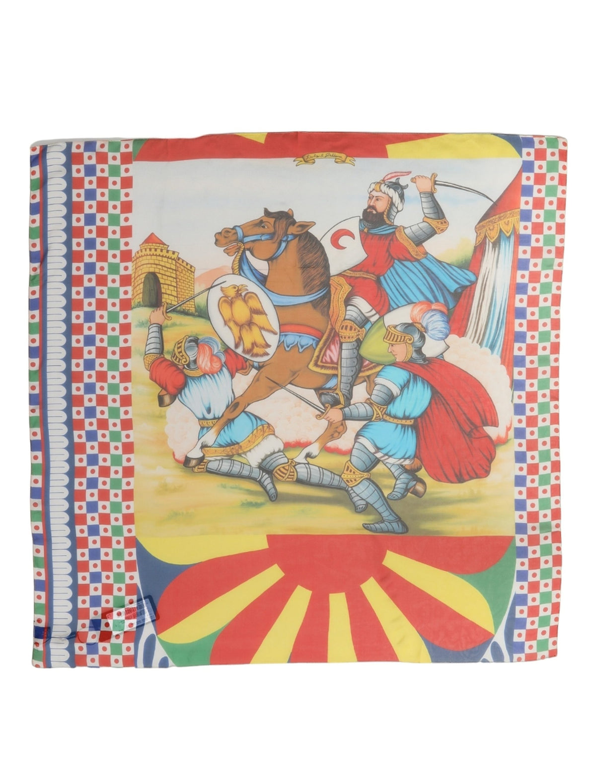 Dolce & Gabbana Foulard Multicolore in Seta 88 × 84 cm