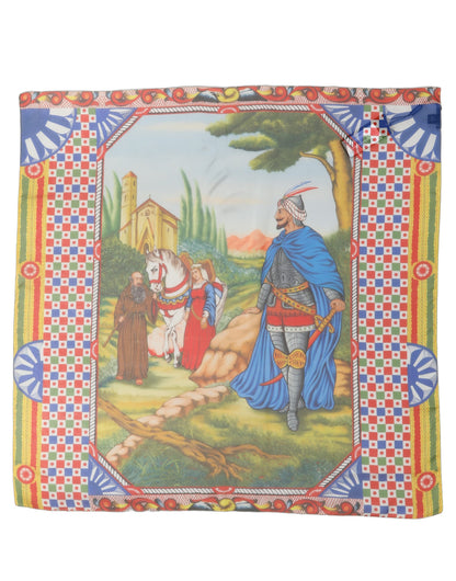 Dolce & Gabbana Foulard Multicolore in Seta 88 × 84 cm