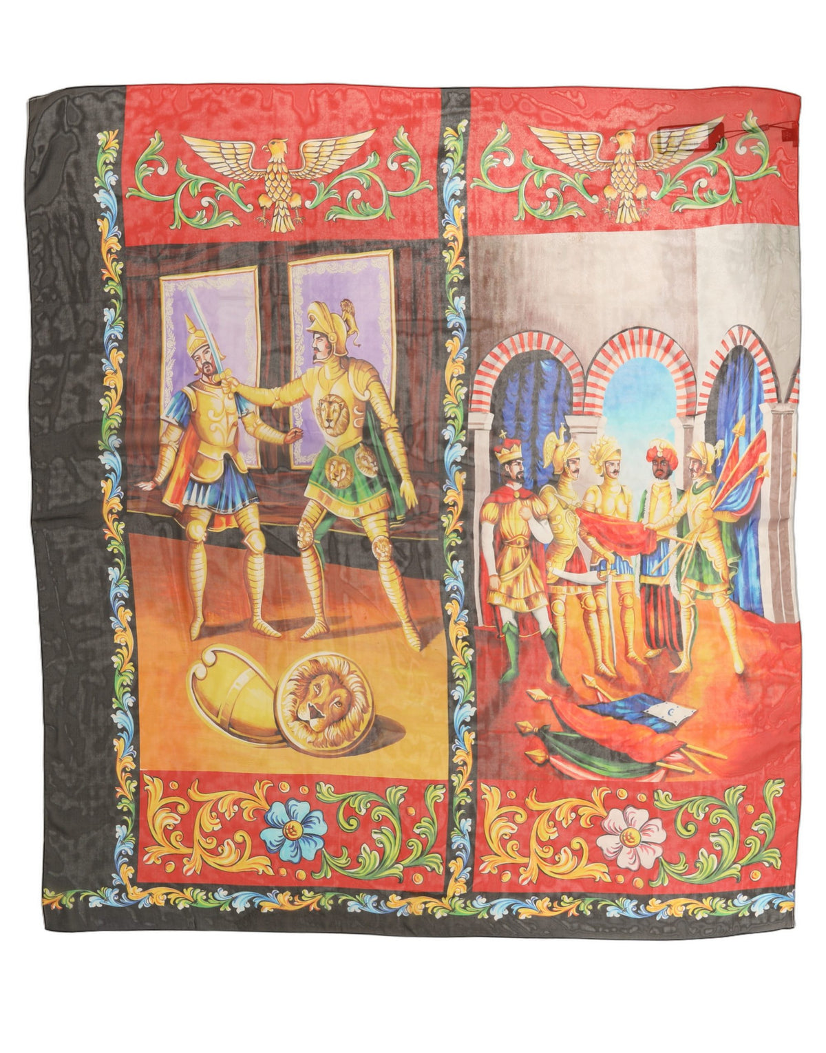 Dolce & Gabbana Foulard Multicolore in Seta 140 × 140 cm