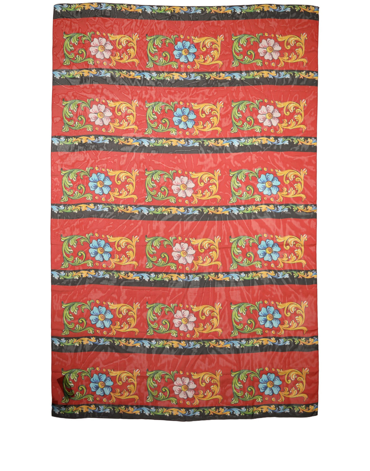 Dolce & Gabbana Stola Multicolore in Seta con Stampa Floreale