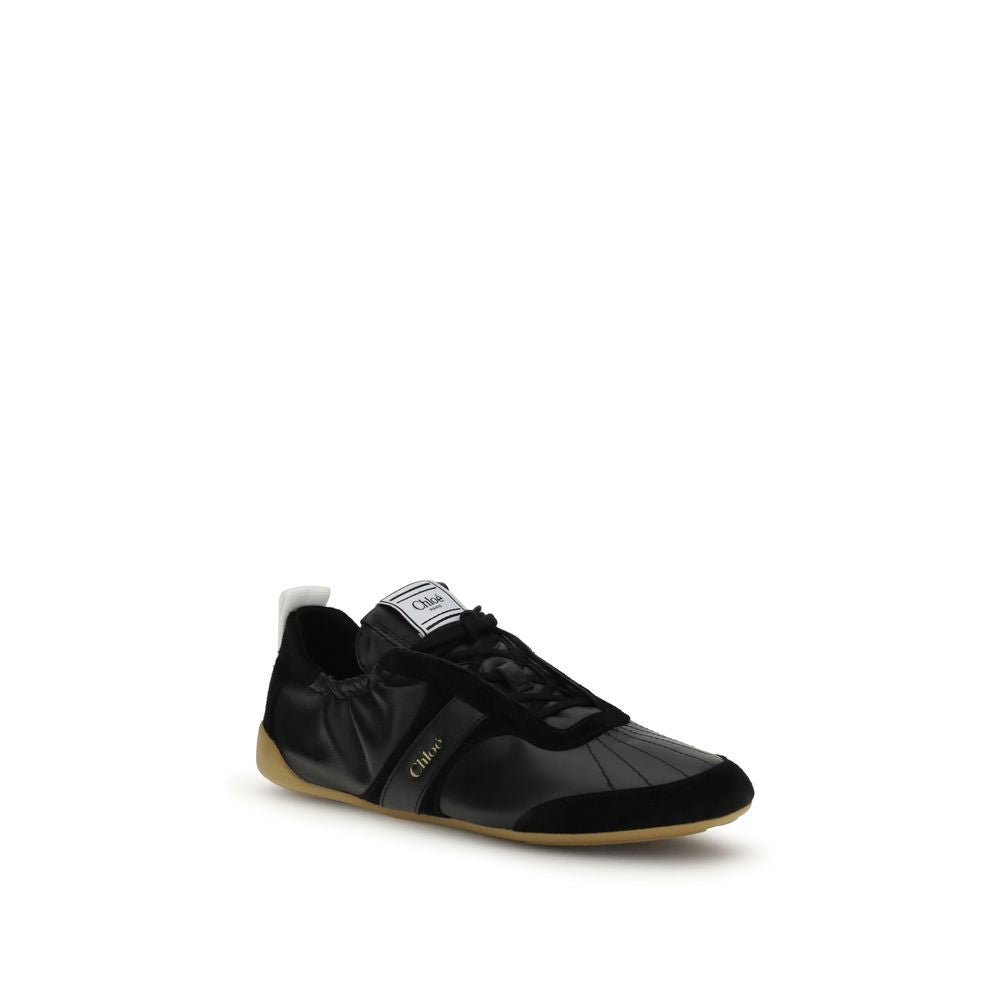Chloé Schwarze Kick Leder-Sneaker