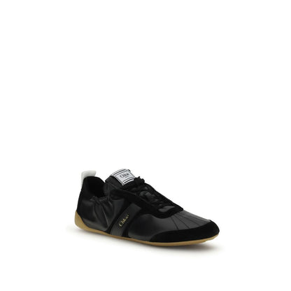 Chloé Schwarze Kick Leder-Sneaker