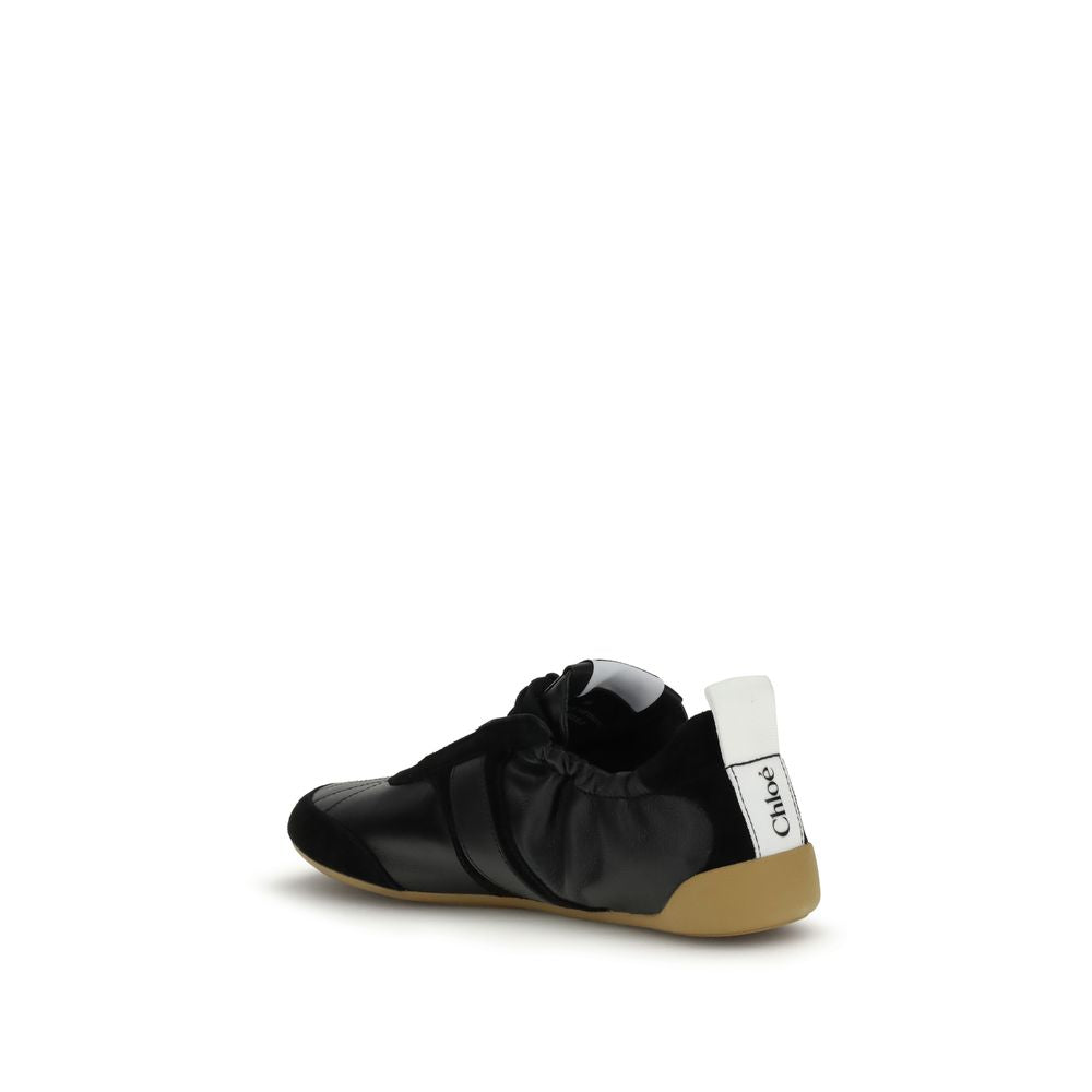 Chloé Schwarze Kick Leder-Sneaker