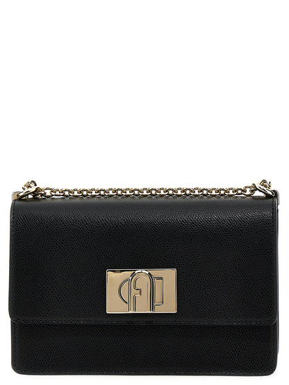 Furla 1927 Mini Black Leather Crossbody Bag