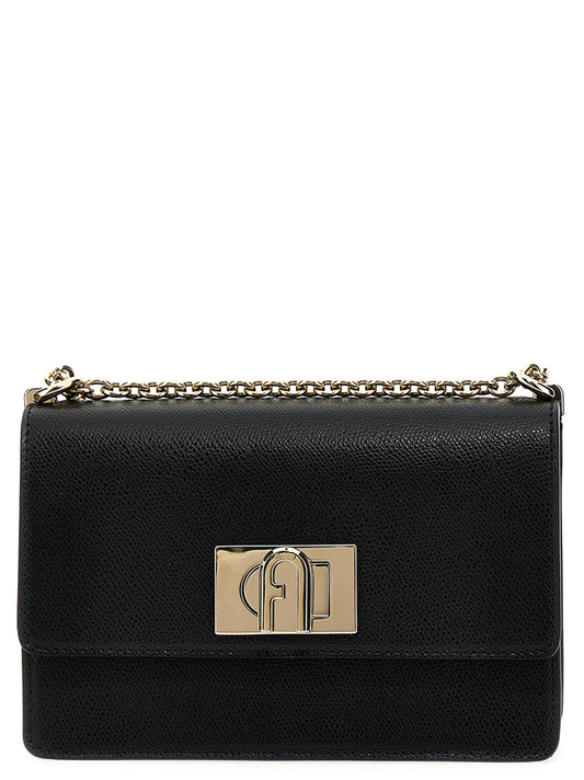 Furla 1927 Mini Schwarze Leder-Crossbody-Tasche