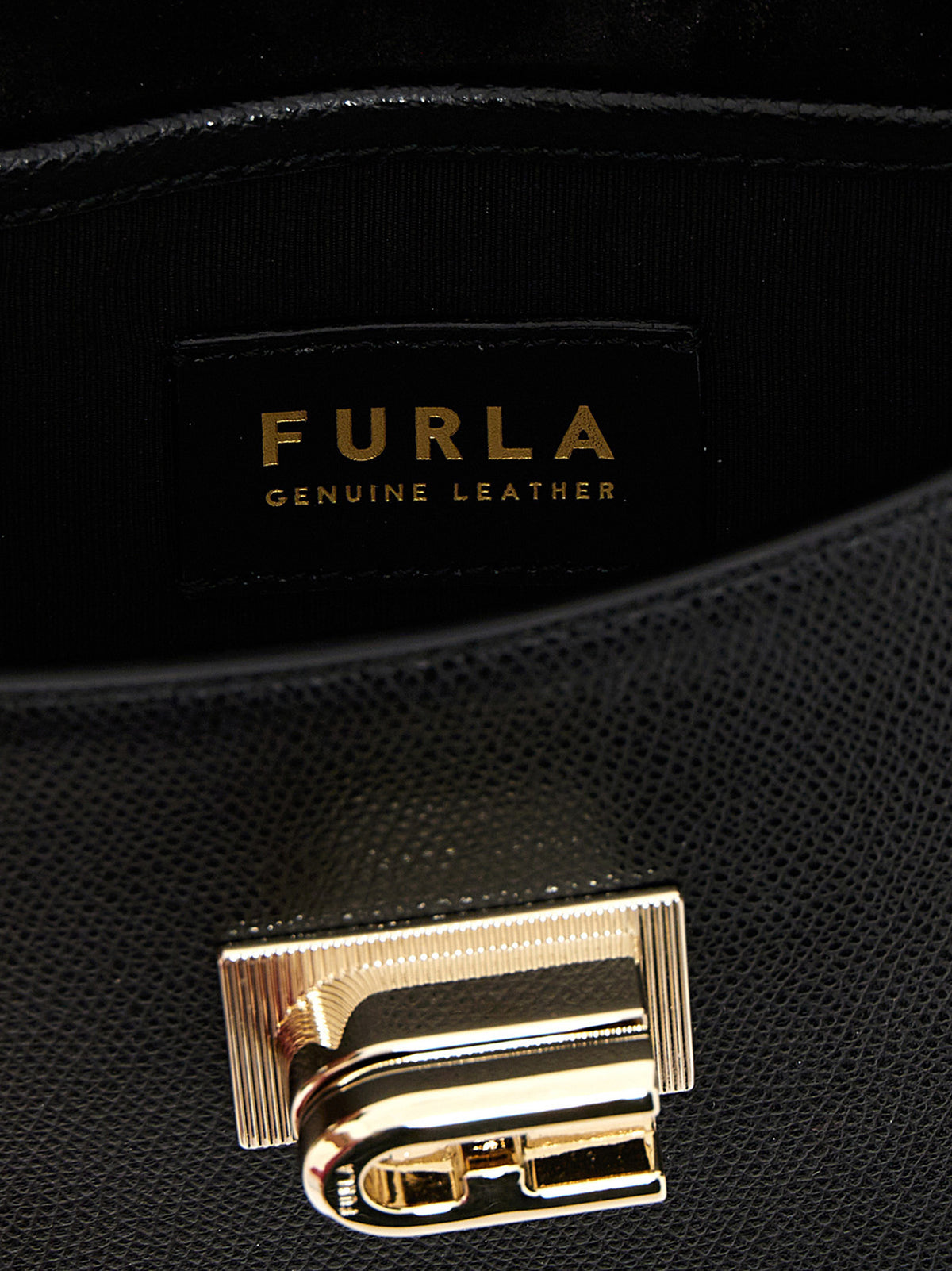 Furla 1927 Mini Black Leather Crossbody Bag