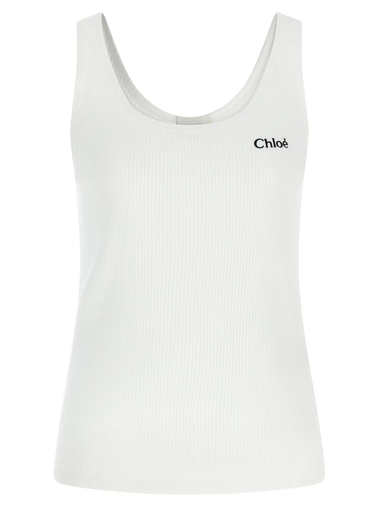Canotta in cotone bianco Chloé