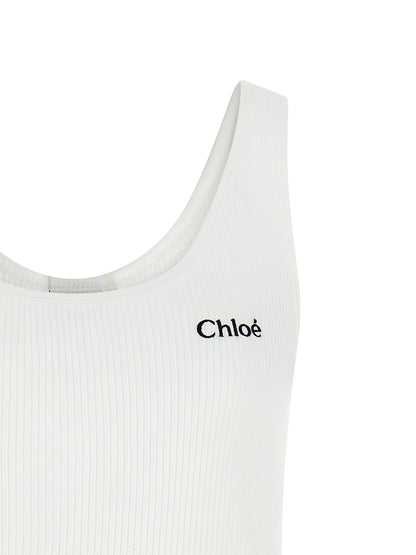 Canotta in cotone bianco Chloé