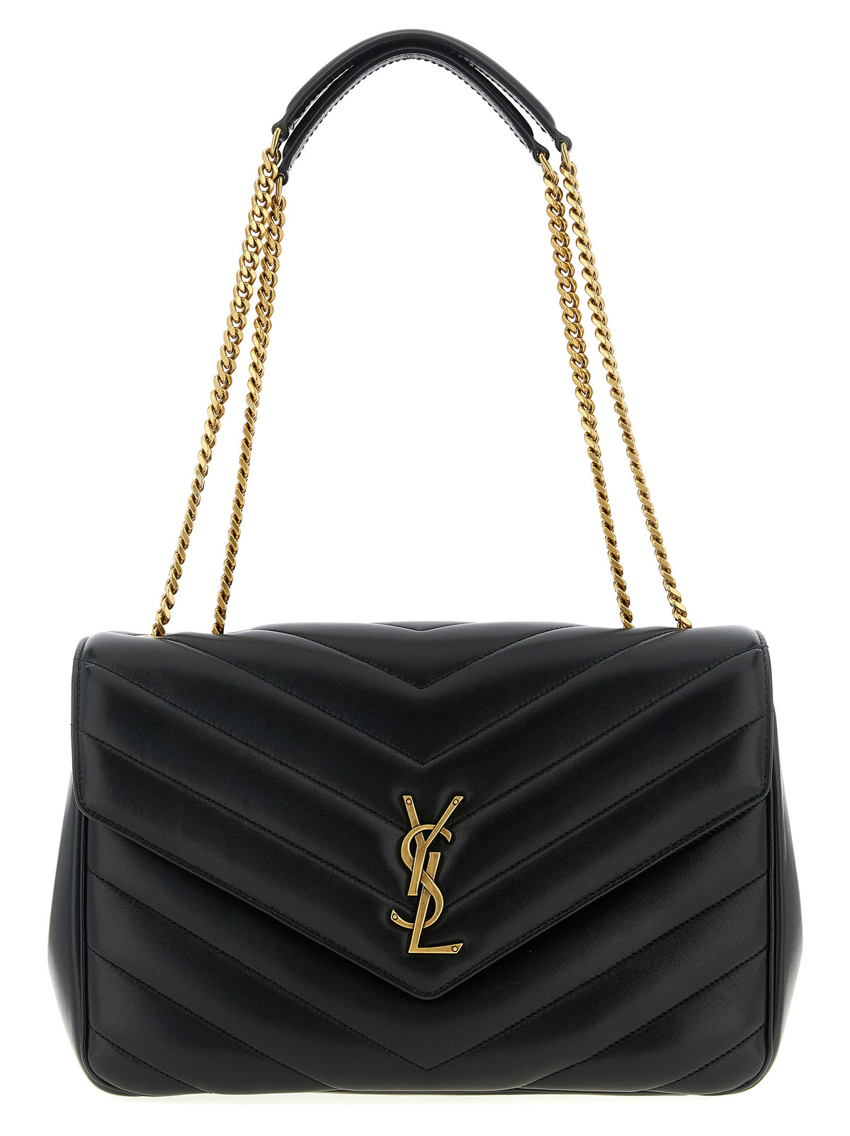 Saint Laurent Schwarze Lammleder-Schultertasche