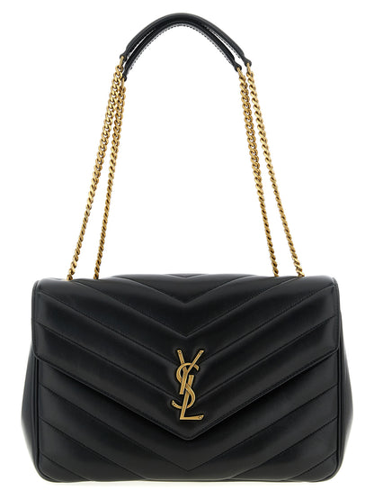Saint Laurent Schwarze Lammleder-Schultertasche