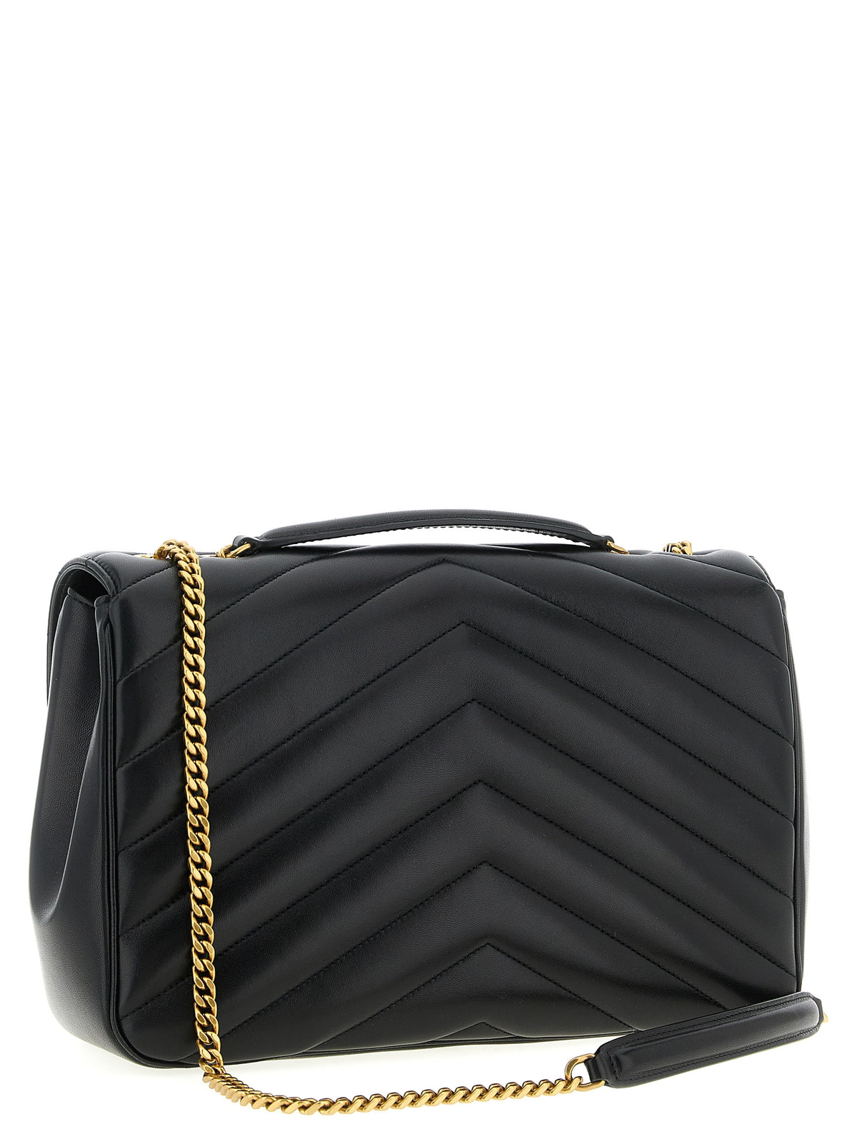 Saint Laurent Schwarze Lammleder-Schultertasche