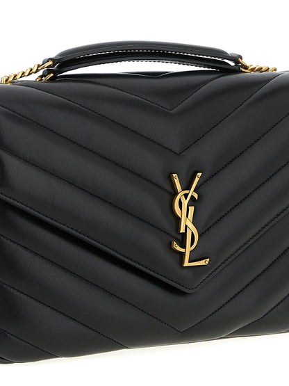 Saint Laurent Schwarze Lammleder-Schultertasche