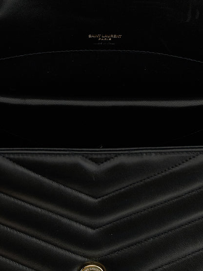 Saint Laurent Schwarze Lammleder-Schultertasche