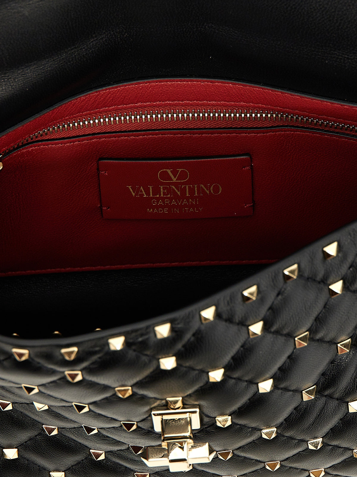 Borsa a tracolla in pelle di agnello nera di Valentino Garavani