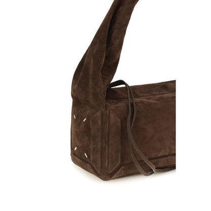 Borsa a tracolla Maison Margiela in pelle di vitello marrone