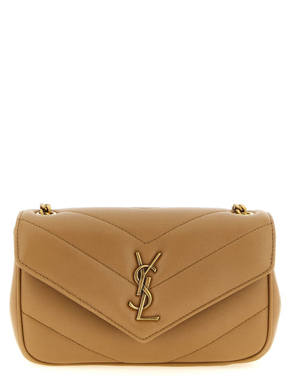 Saint Laurent Beige Lambskin Shoulder Bag
