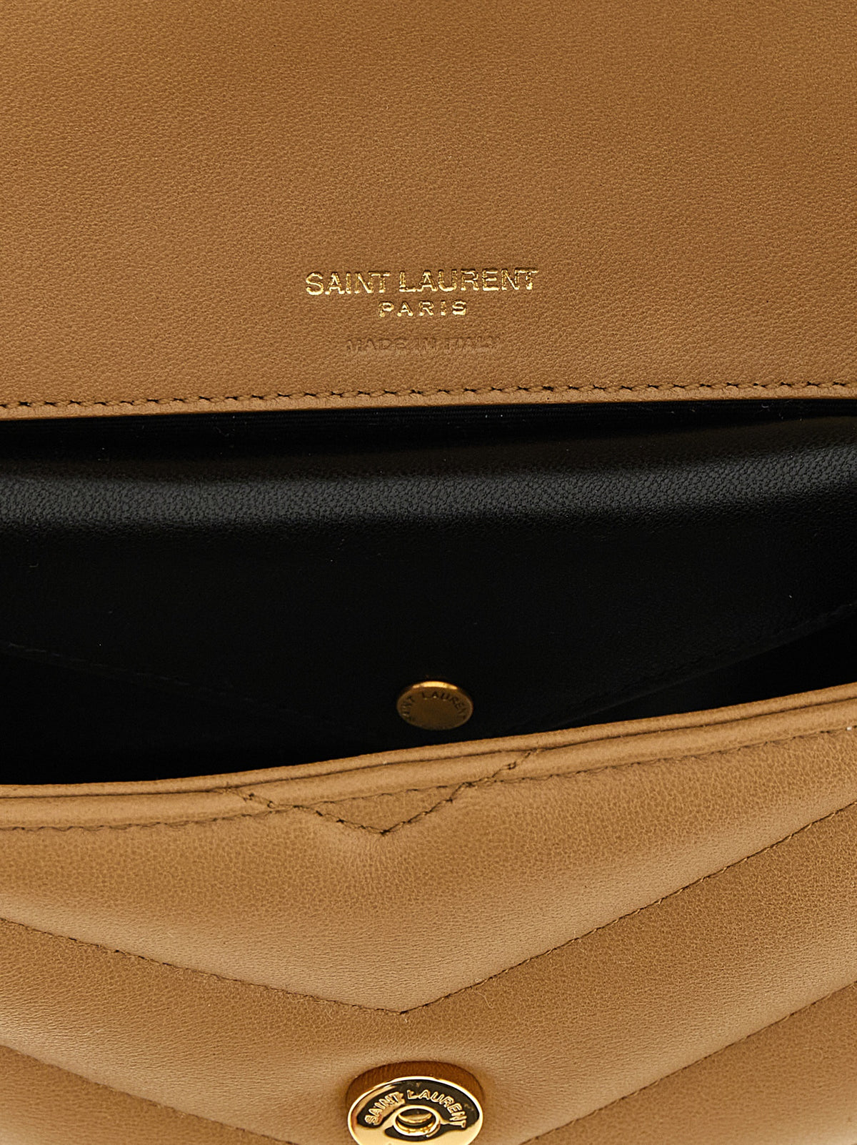 Saint Laurent Beige Lambskin Shoulder Bag