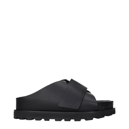 Jil Sander Black Leather Slip-Ons