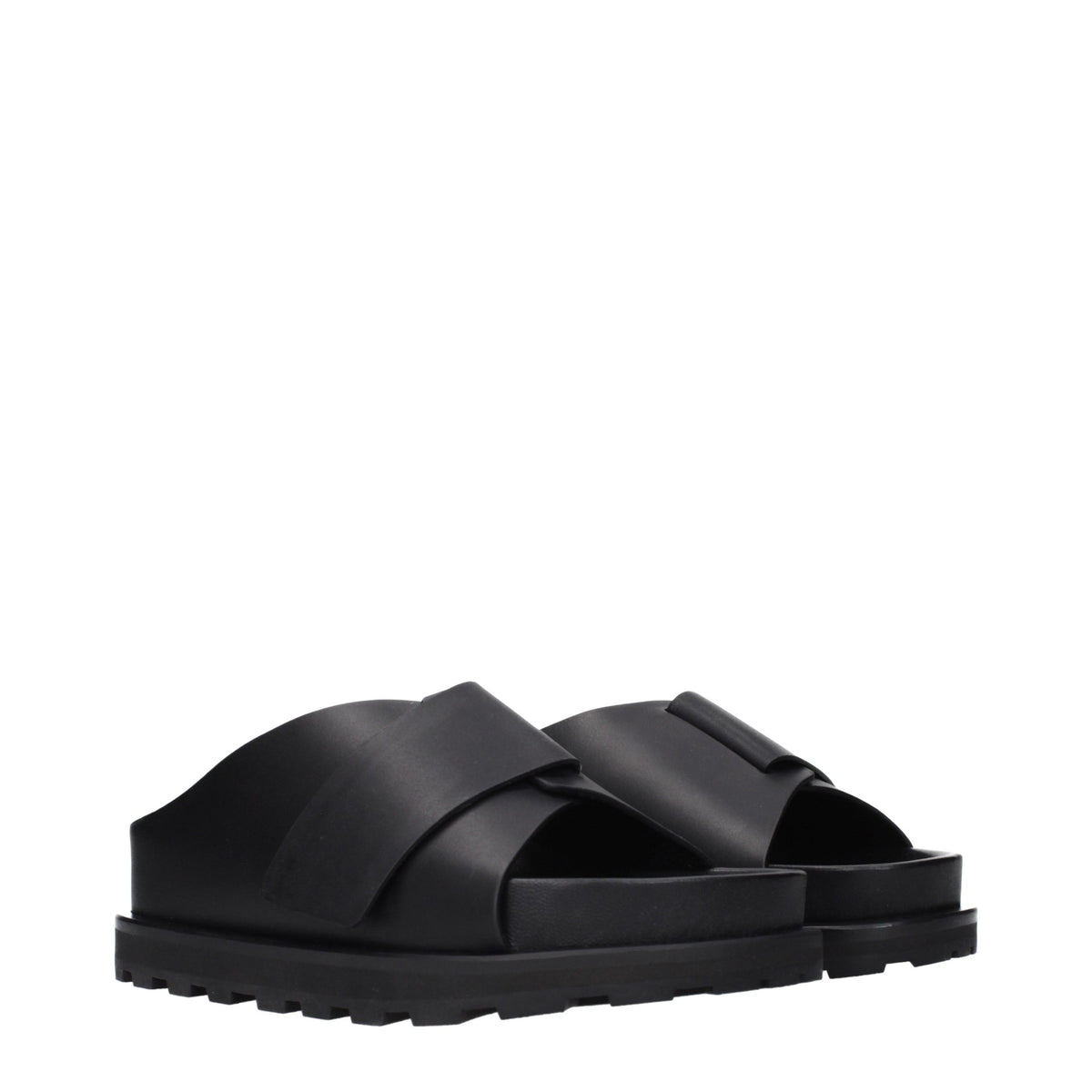 Jil Sander Black Leather Slip-Ons